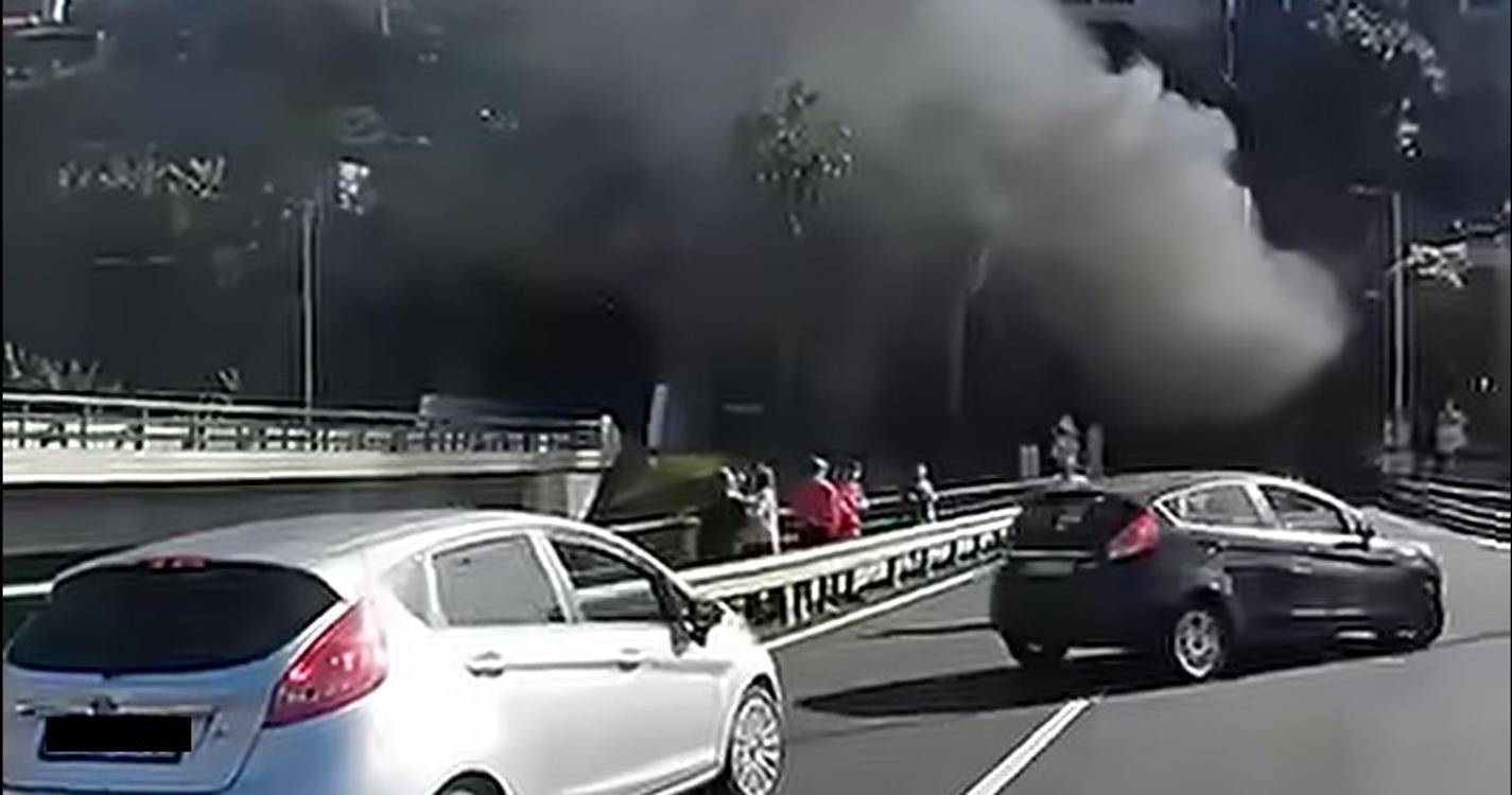 Veja vídeo do acidente hoje de manhã no túnel da Alforra