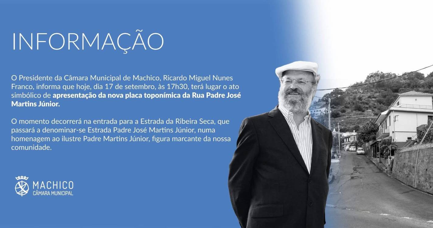 Estrada da Ribeira Seca passa a chamar-se Estrada Padre José Martins Júnior