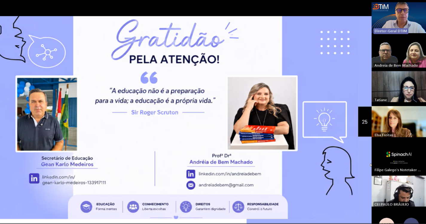 Secretário de Educação de Município Brasileiro participa em webinar da DTIM