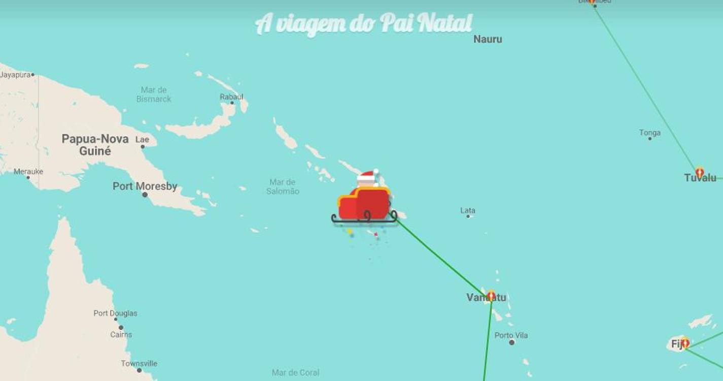 Acompanhe em tempo real a viagem do Pai Natal pelo mundo