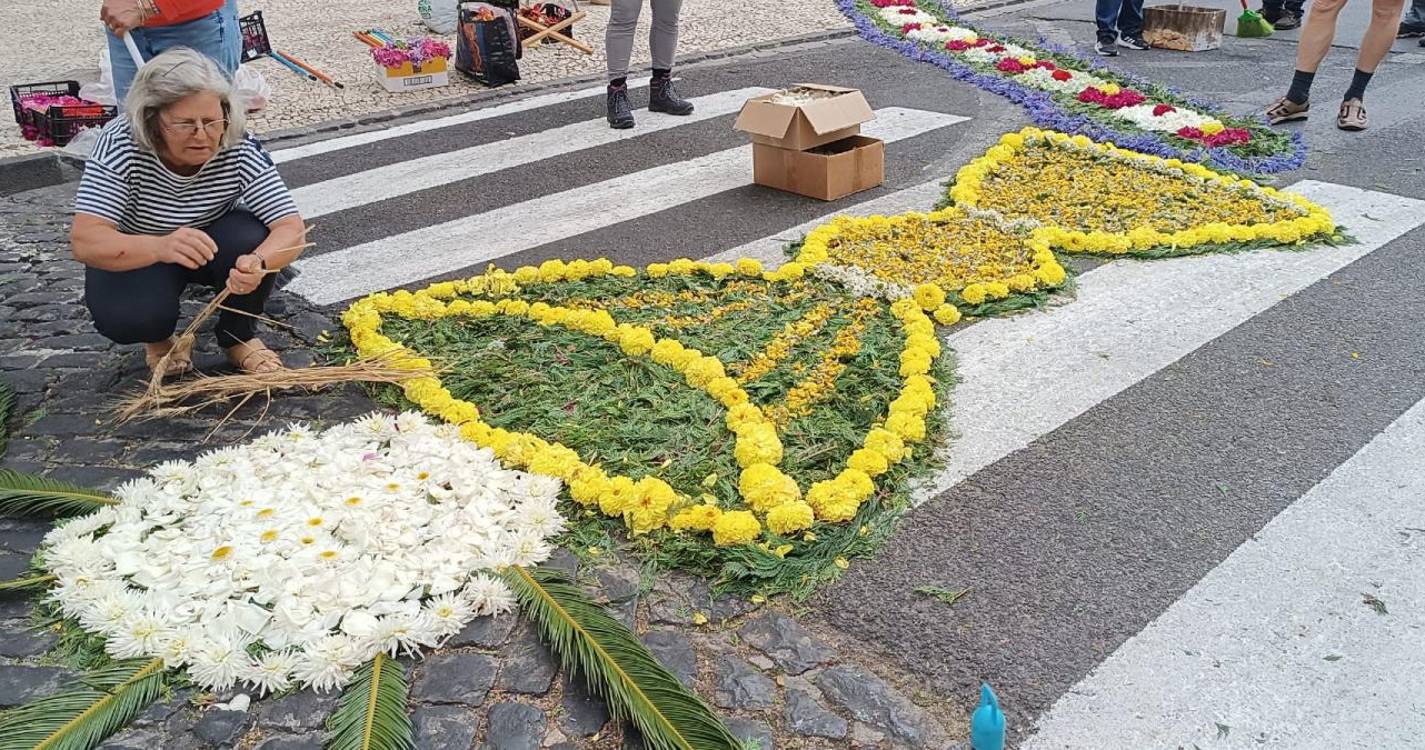 Dezenas de pessoas fazem o tapete para a procissão do Corpo de Deus (com fotos)