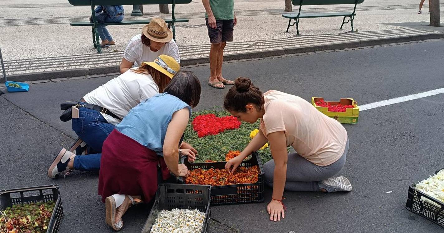 Dezenas de pessoas fazem o tapete para a procissão do Corpo de Deus (com fotos)