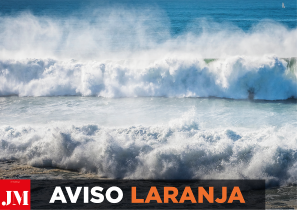 Aviso laranja para a agitação marítima e amarelo para a chuva e vento