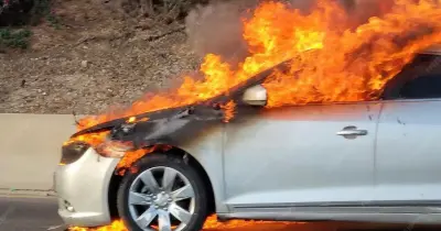 Viatura foi esta manhã consumida pelas chamas, no Funchal