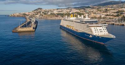 É o único navio de cruzeiro previsto para este domingo no Porto do Funchal.