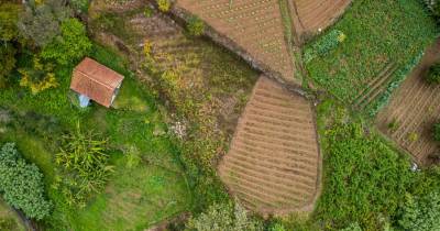 Vista aérea de drone da freguesia de Santo António da Serra, Machico.