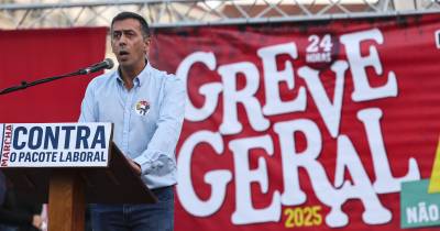 Tiago Oliveira discursou no final da marcha realizada hoje em Lisboa.