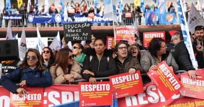 Professores em manifestação em Lisboa para reclamar valorização urgente da carreira