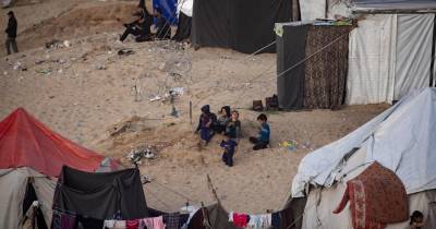 Campo de refugiados em Rafah, no sul da Faixa de Gaza.