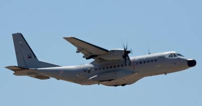 Na missão foi empenhado um C-295M.