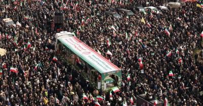Funeral de comandantes da Polícia Revolucionária no Irão.