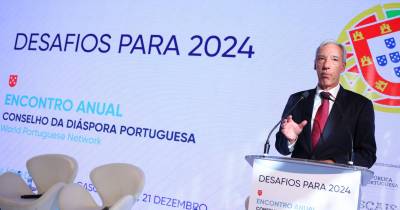 O ministro dos Negócios Estrangeiros, João Gomes Cravinho, intervém durante o encontro anual do Conselho Diáspora Portuguesa, subordinado ao tema Sustentabilidade: Que presente e que futuro?