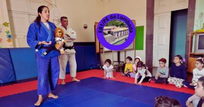 Os alunos tiveram a oportunidade de participar em jogos de iniciação ao Judo.