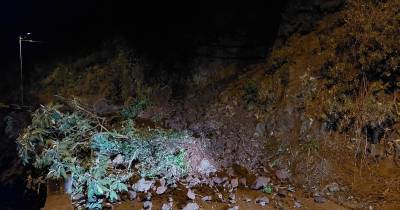 Estrada da Corujeira de Baixo reaberta após queda de rochas no Faial