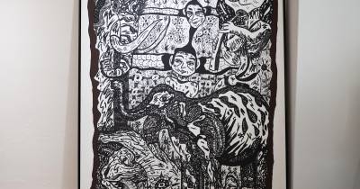 Pintura de Rui Carvalho patente na exposição ‘Quarentena’.