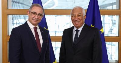 António Costa, presidente do Conselho Europeu, recebeu esta quarta-feira José Manuel Bolieiro, presidente do Governo Regional dos Açores, em Bruxelas.