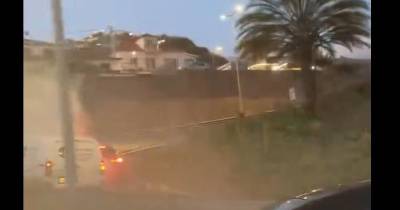 Carro provoca nuvem de fumo na via rápida na Ponte dos Socorridos (com vídeo)