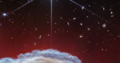A nebulosa ‘Cabeça de Cavalo’, também conhecida como Barnard 33, emergiu de ondas turbulentas de poeira e gás e foi formada a partir do colapso de uma nuvem interestelar de material.