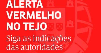 Rio Tejo em alerta vermelho