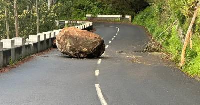 Queda de pedra de grandes dimensões condiciona trânsito acima do Terreiro da Luta