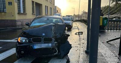 Um condutor detido e outro hospitalizado na sequência de acidente aparatoso no Funchal (com fotos)