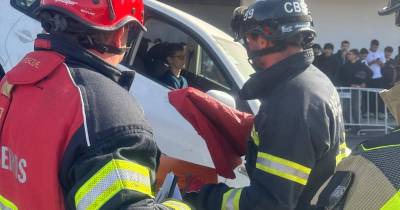 Sapadores do Funchal realizaram simulacro na Escola Francisco Fernandes