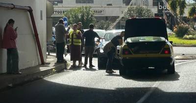 Colisão deu-se na faixa da esquerda, mesmo à entrada do túnel.