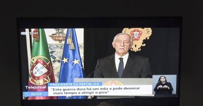 Marcelo Rebelo de Sousa quando em 18 de março decretou o Estado de Emergência por causa da covid-19.