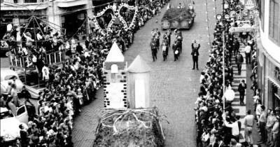 Cortejo etnográfico nas festas de fim de ano da Madeira, na passagem de 1968 para 1969.
