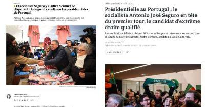 Presidenciais: Imprensa internacional destaca confronto entre extrema-direita e surpresa Seguro