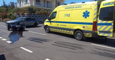 Carro e mota envolvem-se em acidente na Maloeira (Calheta)