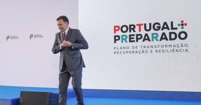 O primeiro-ministro, Luís Montenegro, no final da sua intervenção na cerimónia de apresentação do PTRR - Portugal Transformação, Recuperação e Resiliência, no Pavilhão de Portugal, Parque das Nações, em Lisboa.