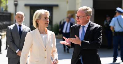 Von der Leyen defende acordo com Austrália em resposta a mundo “mais conflituoso”