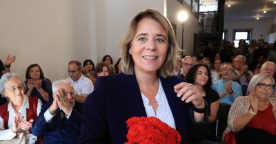 Catarina Martins, ex-coordenadora do Bloco de Esquerda, durante a apresentação da sua candidatura à Presidência da República.