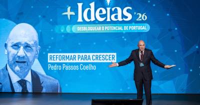 O antigo primeiro-ministro, Pedro Passos Coelho, durante a sua apresentação na Conferência +Ideias '26, no Museu do Oriente, em Lisboa.