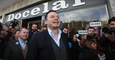 Luis Montenegro líder da Aliança Democrática (AD) durante a arruada de campanha hoje em Leiria.