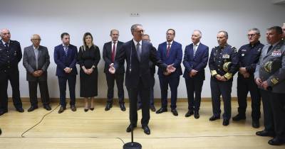 O Presidente da República, António José Seguro, intervém durante a visita ao Parque Botânico da Mata do Carrascal e contacto população, no quarto dia da sua primeira Presidência Aberta, hoje dedicada ao distrito de Leiria, em Alvaiázere.
