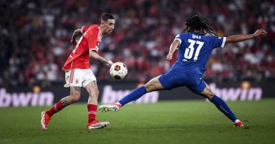 Di María apontou o segundo golo do Benfica na 1.º mão dos quartos de final.