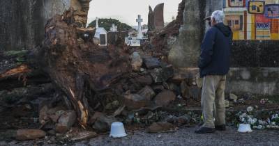 Destruição no cemitério de Cernache do Bonjardim, provocada pela depressão Kristin, em Cernache do Bonjardim, Castelo Branco