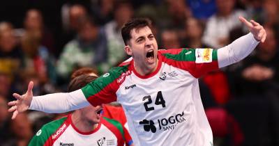 epa11074258 Portugal's Alexandre Cavalcanti reacts during the Men's EHF EURO 2024 Handball Championship preliminary round group F match between Czech Republic and Portugal in Munich, Germany, 13 January 2024. EPA/Anna Szilagyi