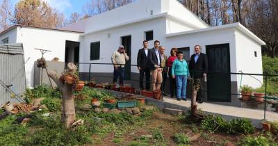 Das seis casas afetadas, uma já está totalmente reconstruída.