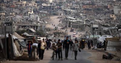 A cidade de Khan Younis, no sul da Faixa de Gaza.