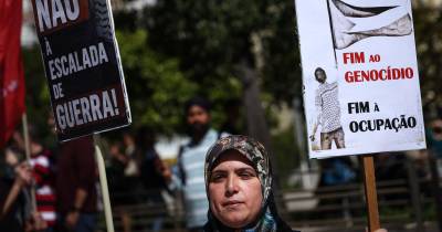 Manifestação para assinalar o ‘Dia da terra dos Palestinianos’ organizada pelo Conselho Português para a Paz e Cooperação (CPPC), em Lisboa.