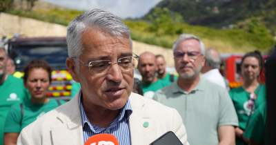 Filipe Sousa foi porta voz de uma iniciativa de campanha que teve lugar no quartel dos Bombeiros Sapadores de Santa Cruz.