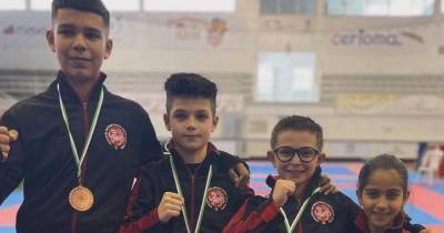 Tiago Pestana, Yuri Dias, Tiago Bettencourt e Margarida Anjo estiveram em grande forma VII Open Karaté HCM.