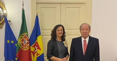 Ireneu Barreto é o anfitrião da ministra da Cultura, Dalila Rodrigues, num jantar no Palácio de São Lourenço.