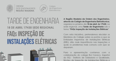Ordem dos Engenheiros promove evento ‘FAQs Inspeção de Instalações Elétricas’
