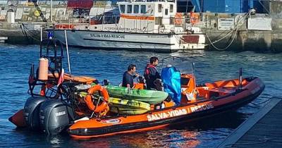 Três praticantes de caiaque resgatados no Funchal