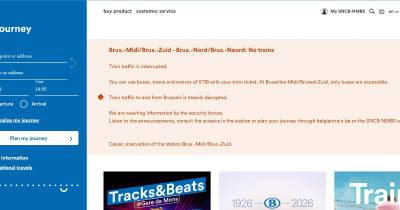 Aviso no site da empresa estatal belga.
