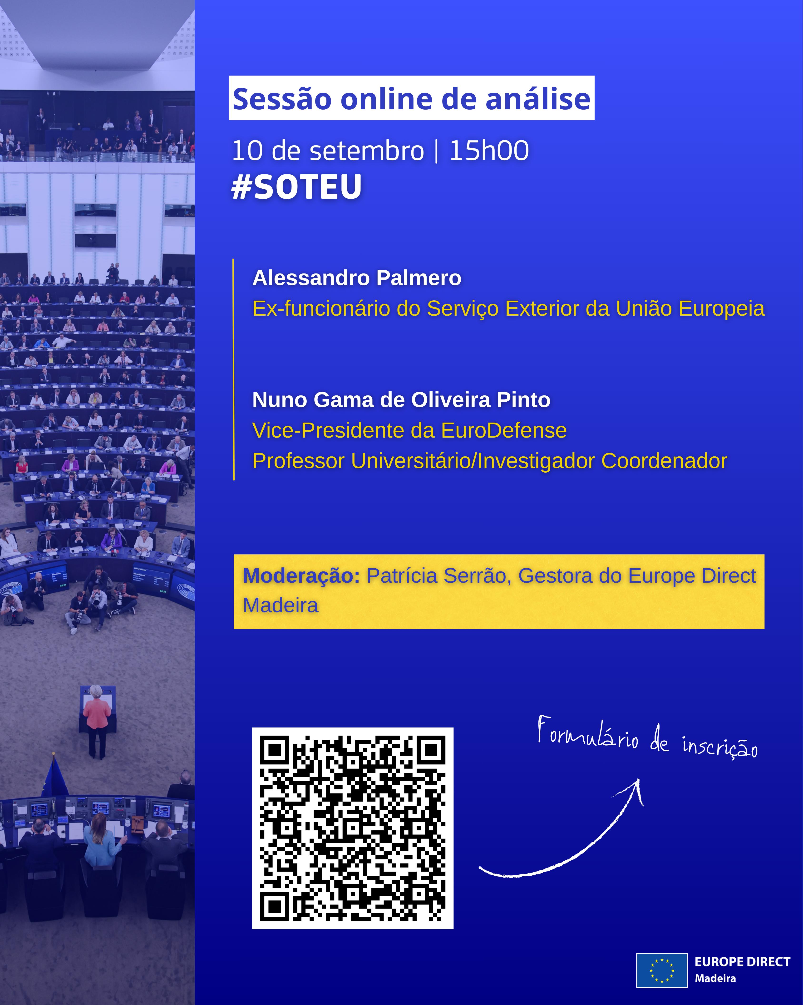 Sessão online vai analisar discurso sobre o Estado da União